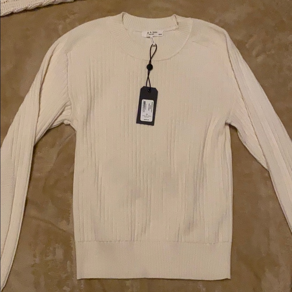 NWT Rag & Bone Irwin Crew white Sweater XS
